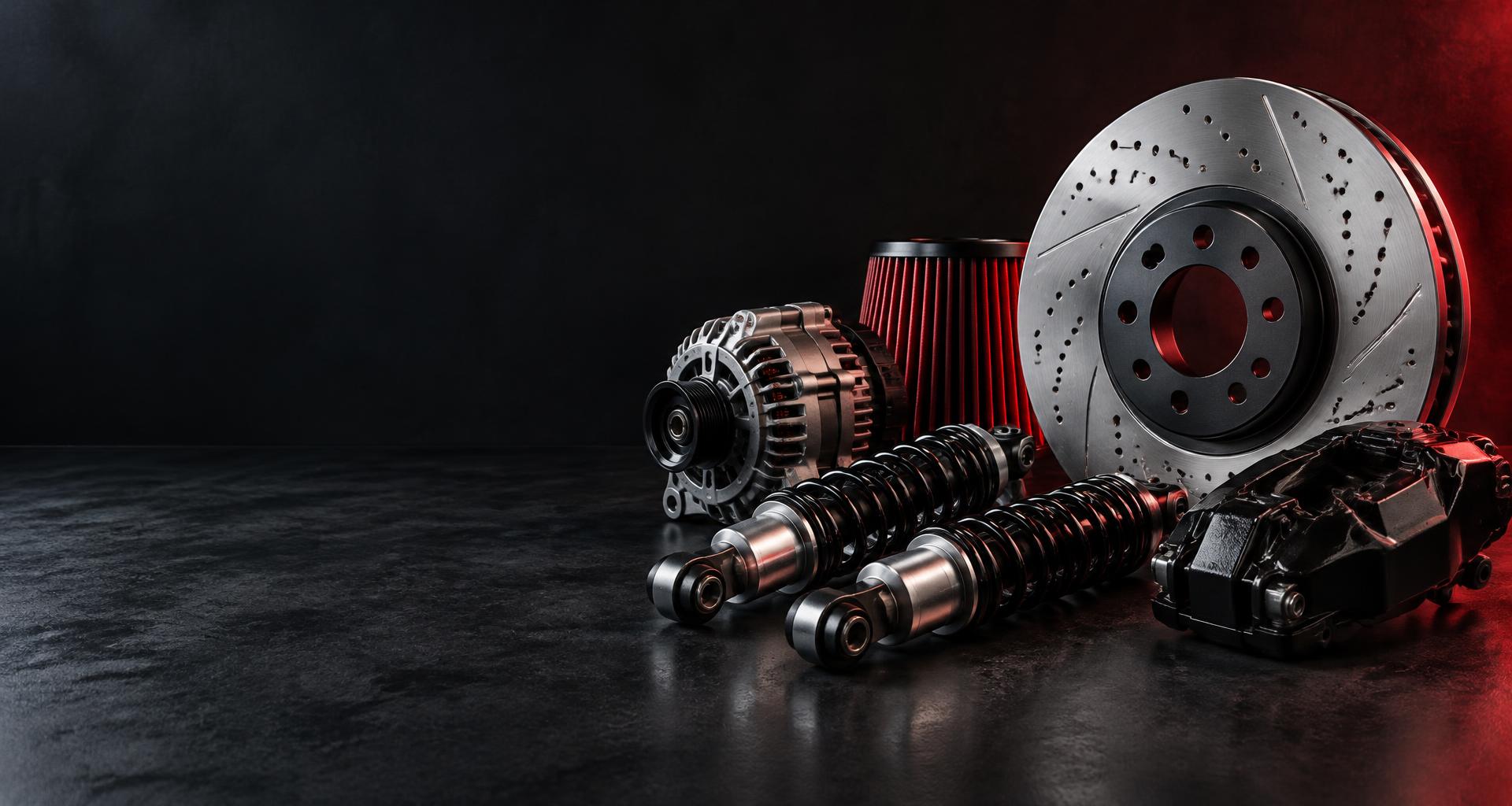 Brake rotor, suspension struts, alternator and air filter
